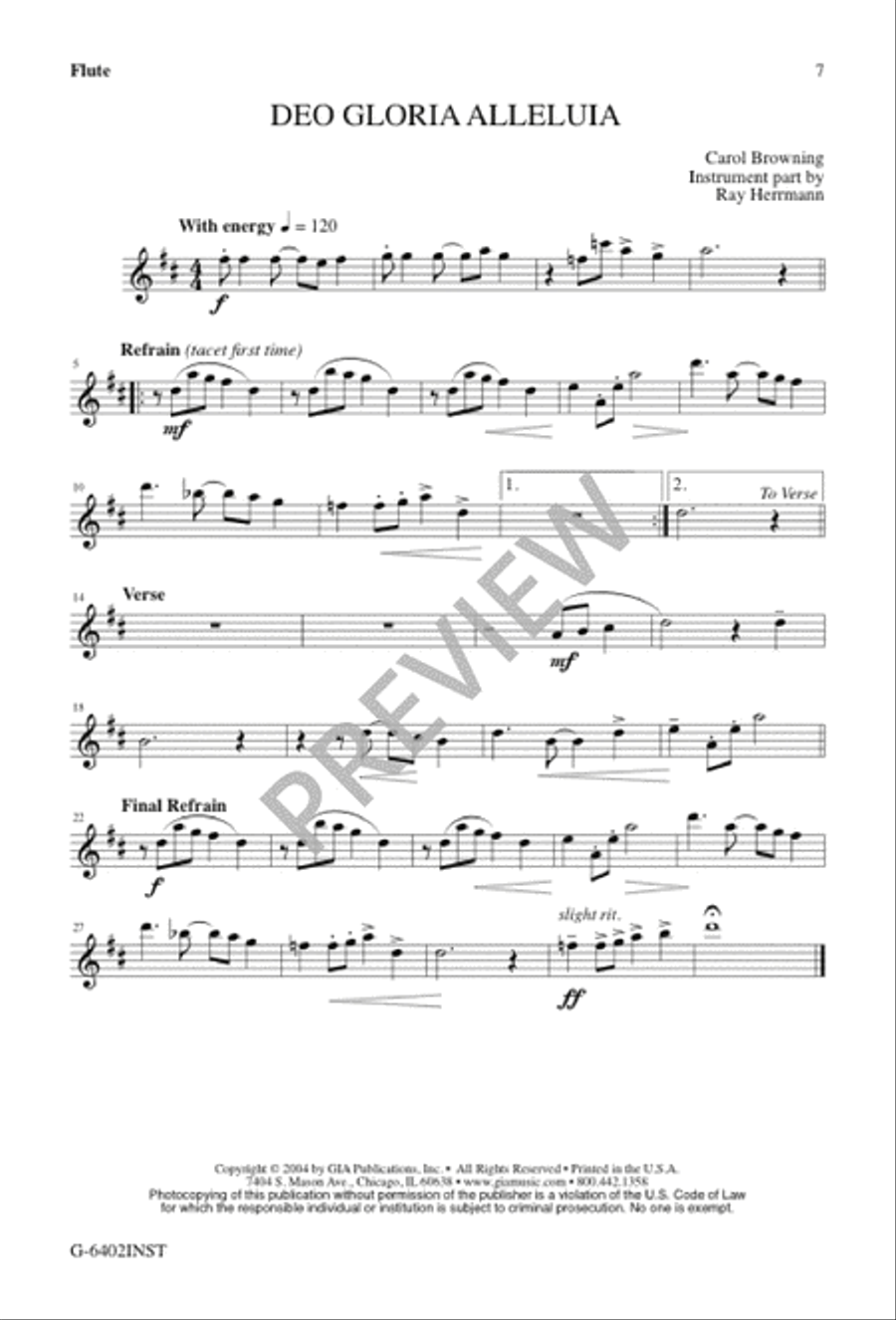 Deo Gloria Alleluia 3-Part scores gallery preview page 7