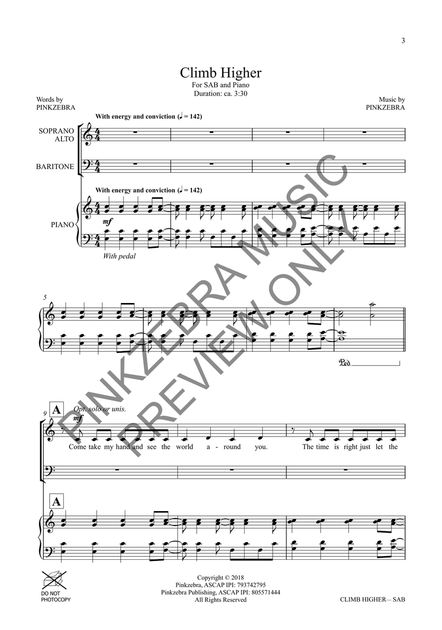 Climb Higher (SAB) 3-Part scores gallery preview page 4