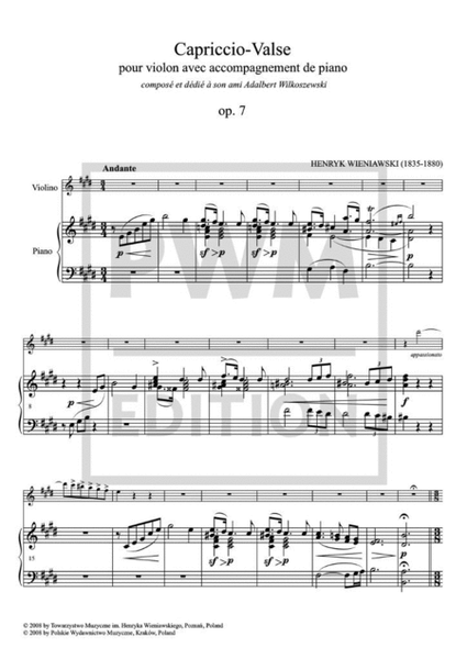 Capriccio-Valse Cw Op. 7 Cw Volume 15