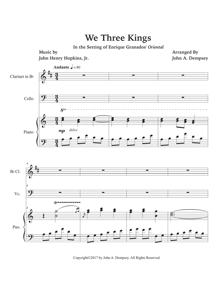 We Three Kings (Trio for Clarinet, Cello and Piano) Small Ensemble scores gallery preview page 5