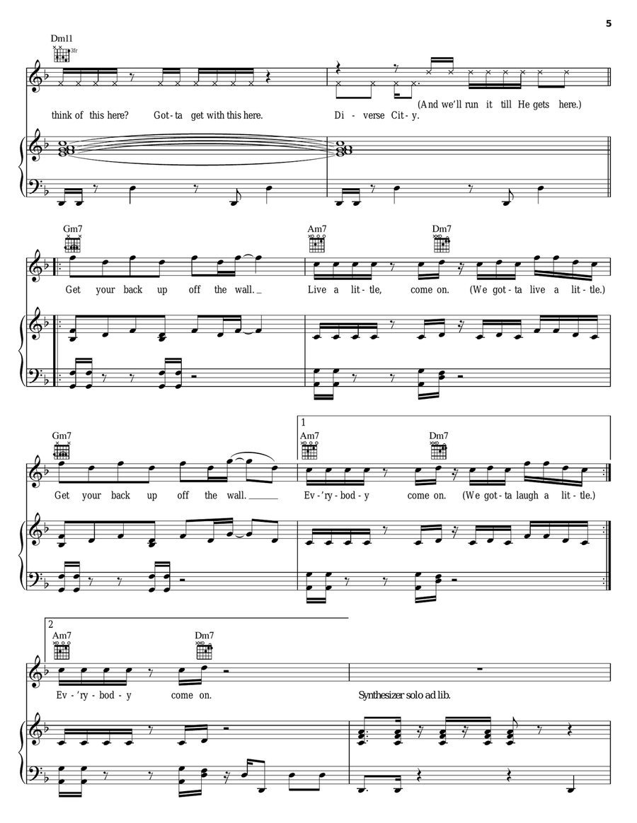 Hey Now Piano, Vocal, Guitar scores gallery preview page 5
