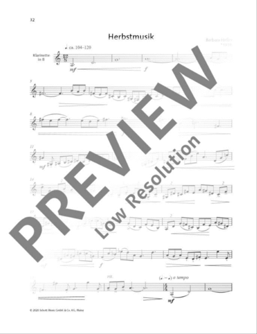 Autumn Music Clarinet Solo scores gallery preview page 11