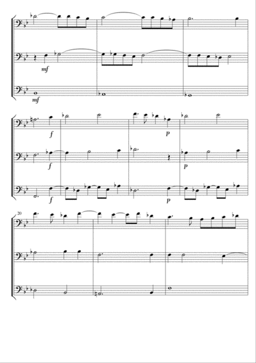 Trombone Trio - Earl of Salisbury's Pavanne by William Byrd arranged by David Catherwood Trombone scores gallery preview page 3