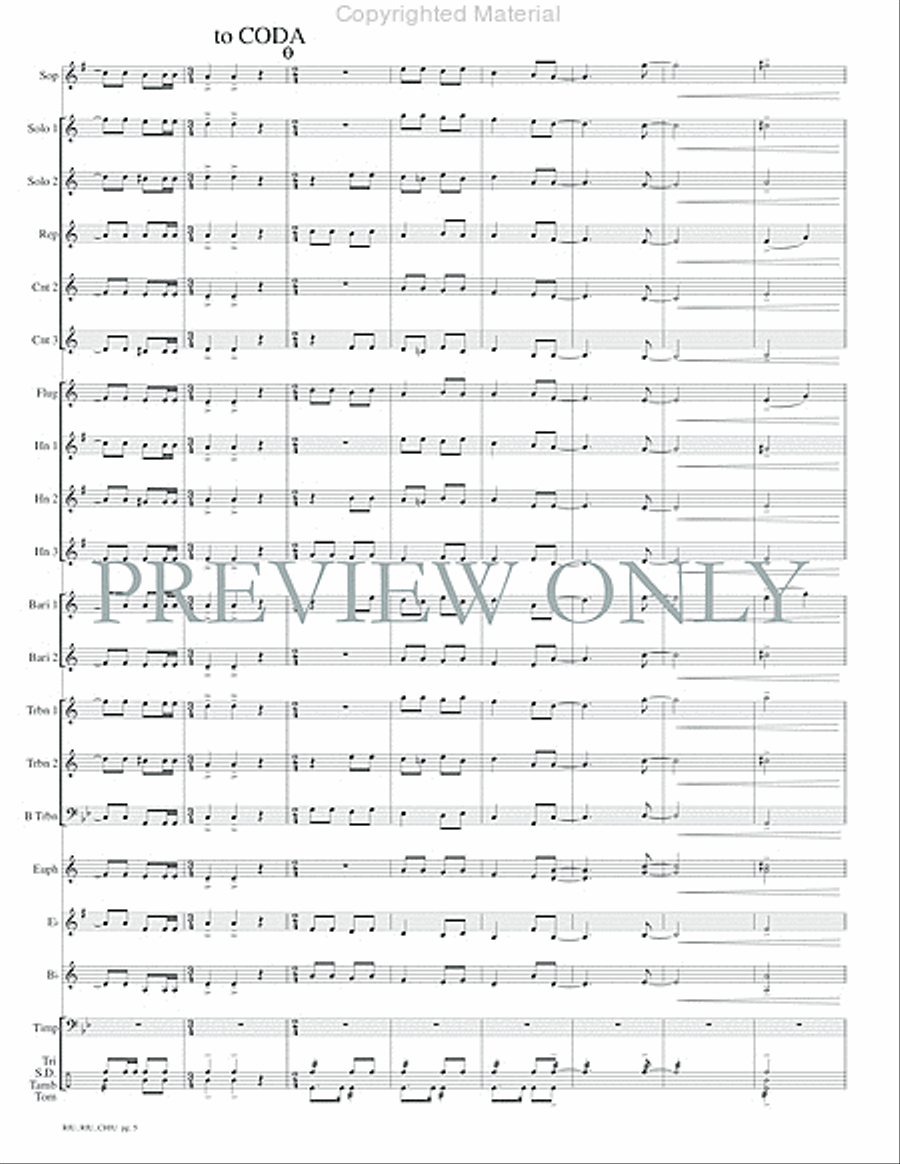 Riu, Riu, Chiu Concert Band scores gallery preview page 7