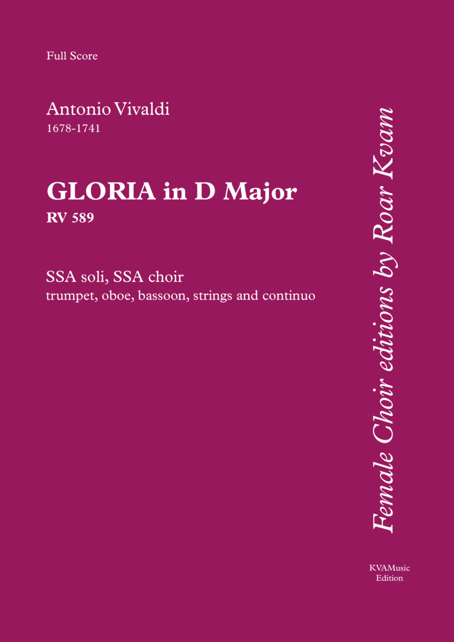 Vivaldi: Gloria in D major, SSA choir version SSA scores gallery preview page 1