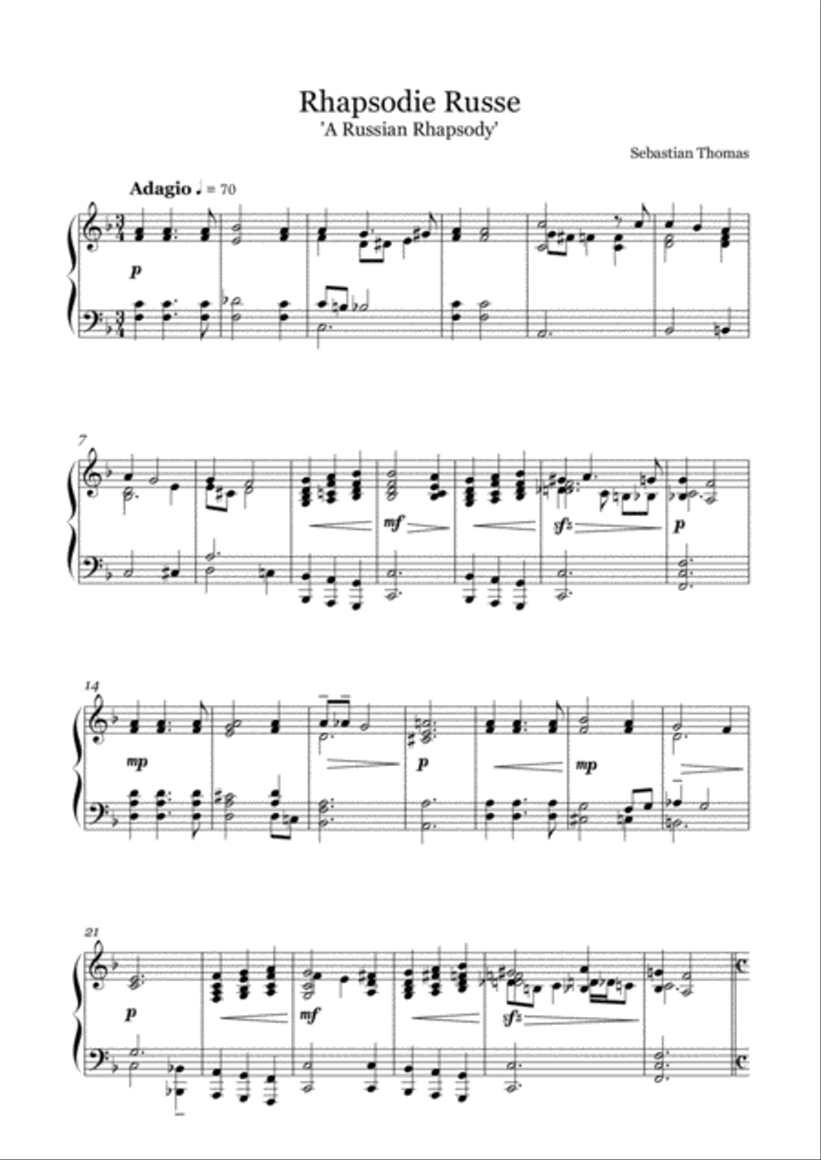 Rhapsodie Russe - Sebastian Thomas Piano Solo scores gallery preview page 1