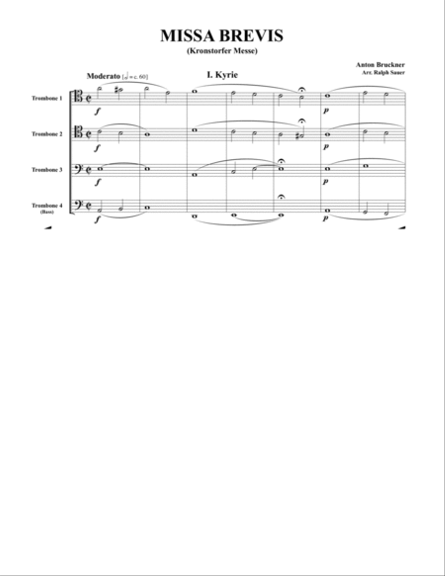 Missa Brevis for Trombone Quartet Trombone Quartet scores gallery preview page 3