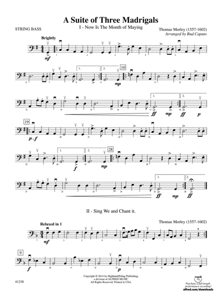 A Suite of Three Madrigals: String Bass