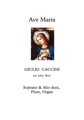 Book cover for Ave Maria (Caccini) (Soprano, Alto, Flute, Organ)