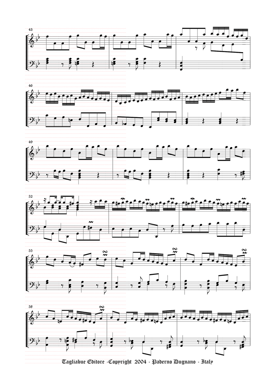 CONCERTO DEL SIGNOR TAGLIETTI appropriato all'Organo (3 staff) - Walther Organ Solo scores gallery preview page 4