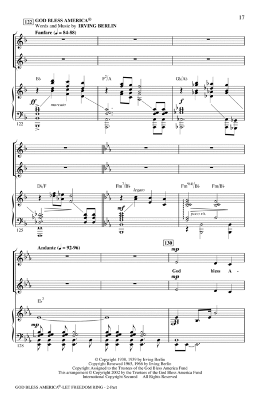 God Bless America (Let Freedom Ring) (Medley) 2-Part scores gallery preview page 16