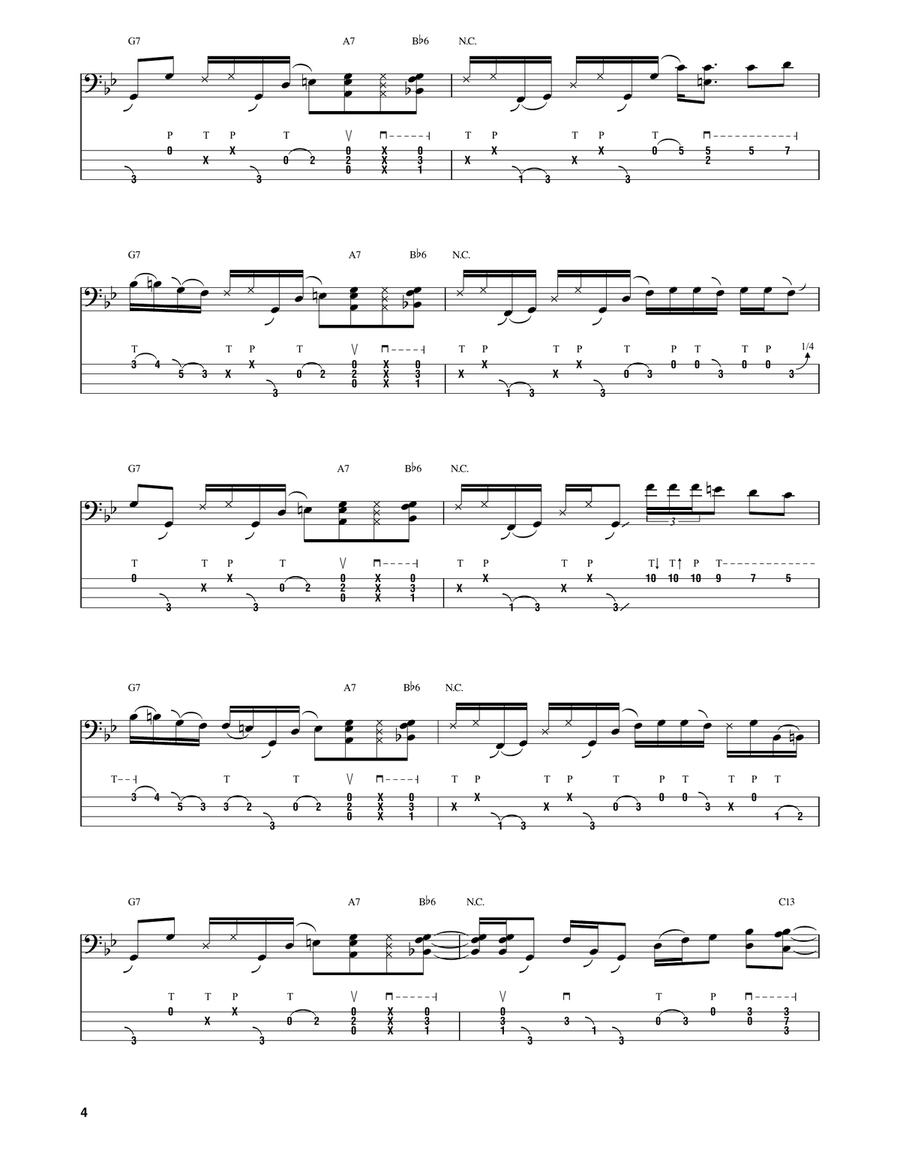 You Can't Hold No Groove Bass Guitar Tablature scores gallery preview page 4