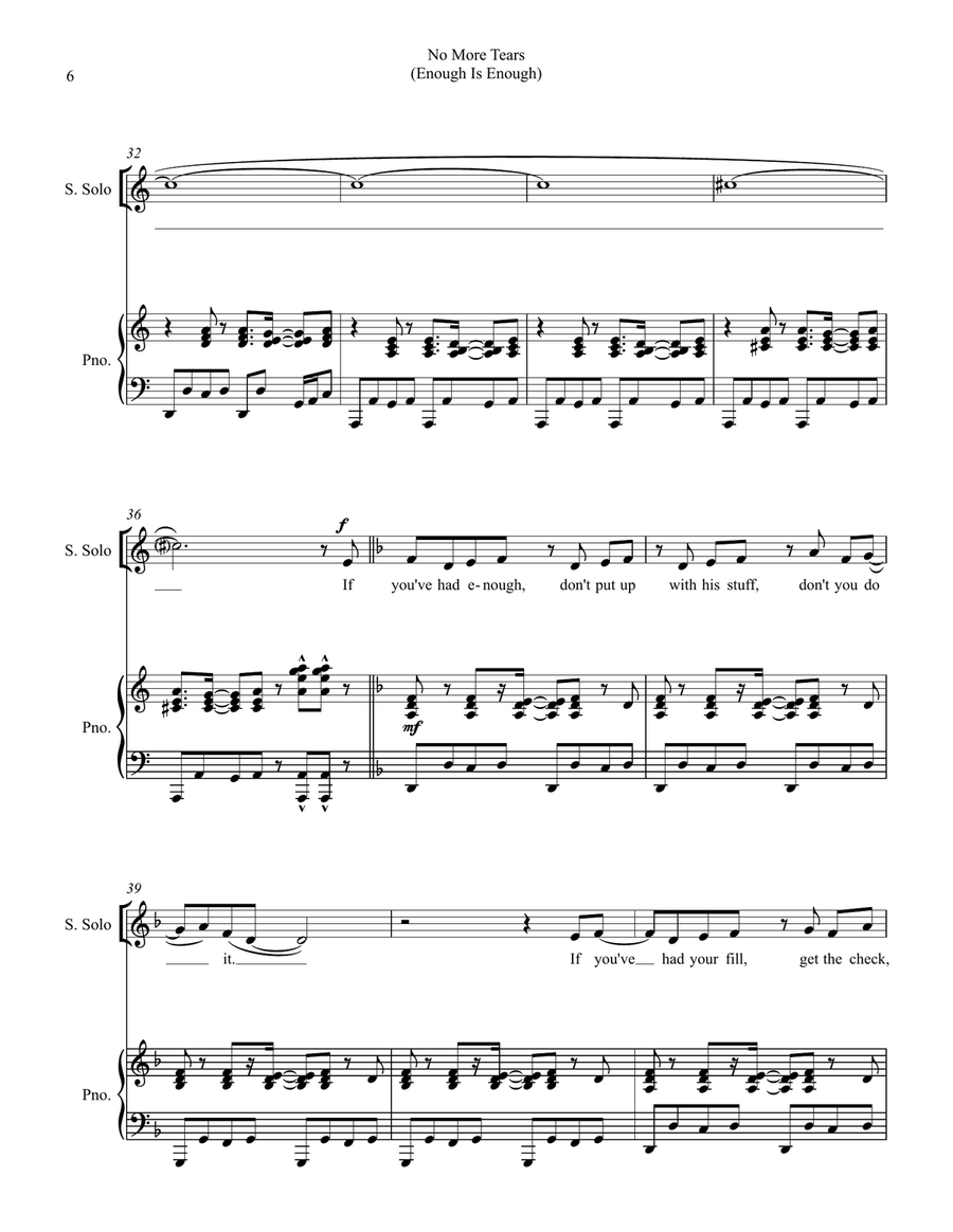 No More Tears (enough Is Enough) TTBB scores gallery preview page 6