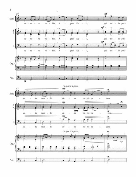 Agnus Dei for High Voice Solo, Violin Solo, SAB Chorus and Organ image number null