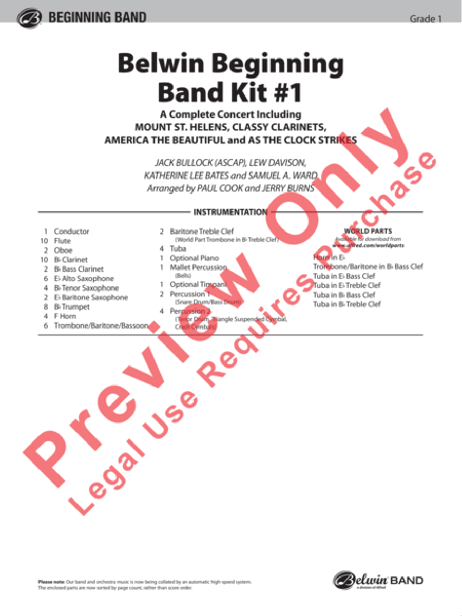 Belwin Beginning Band Kit #1