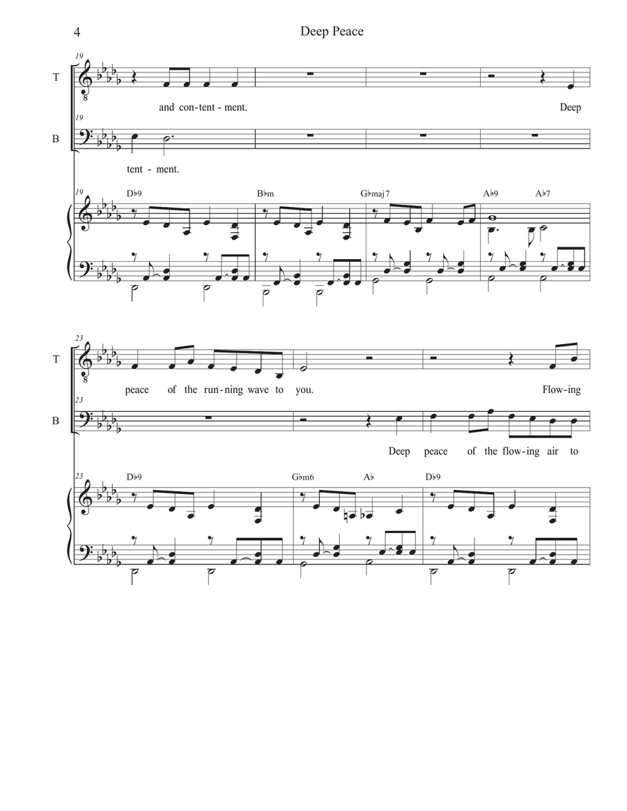 Deep Peace (Duet for Tenor and Bass solo) Tenor Voice scores gallery preview page 4