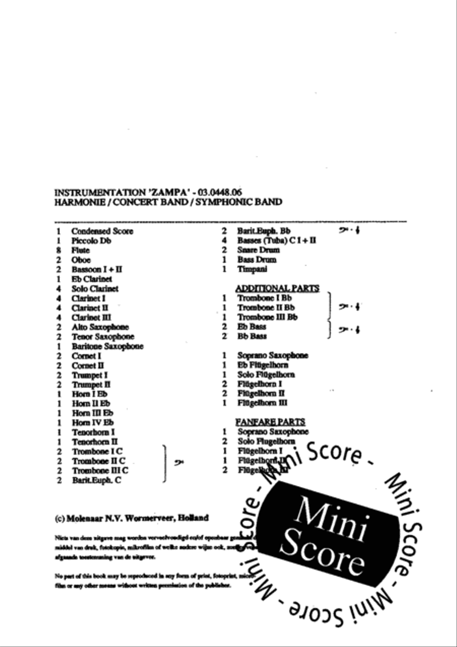 Zampa Fanfare Band scores gallery preview page 5