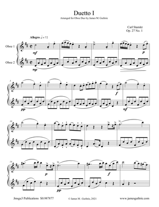 Stamitz: Six Duets Op. 27 Complete for Oboe Duo