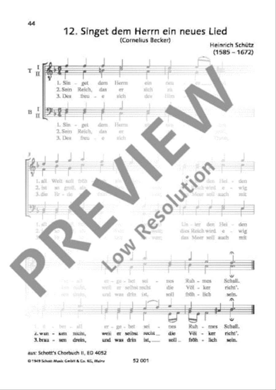 Singet dem Herrn ein neues Lied TTBB scores gallery preview page 2