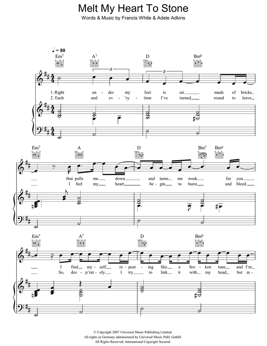 Melt My Heart To Stone Acoustic Guitar scores gallery preview page 1
