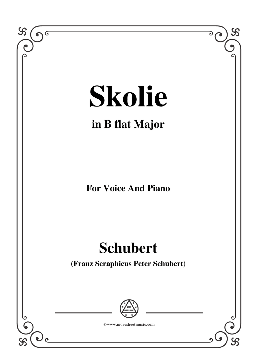 Schubert-Skolie(Skolion;Drinking Song),D.507,in B flat Major,for Voice&Piano