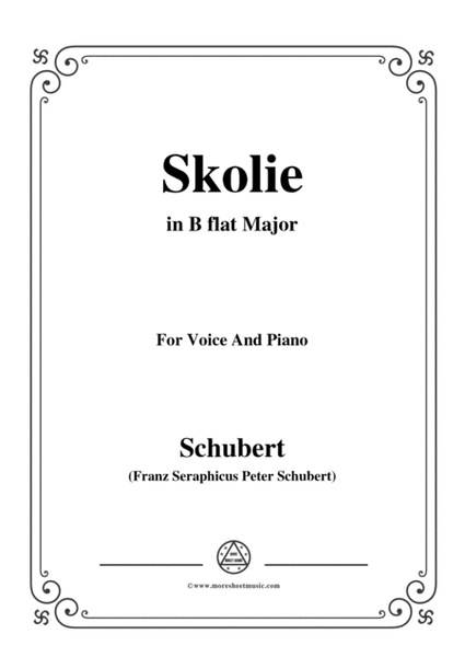 Schubert-Skolie(Skolion;Drinking Song),D.507,in B flat Major,for Voice&Piano image number null