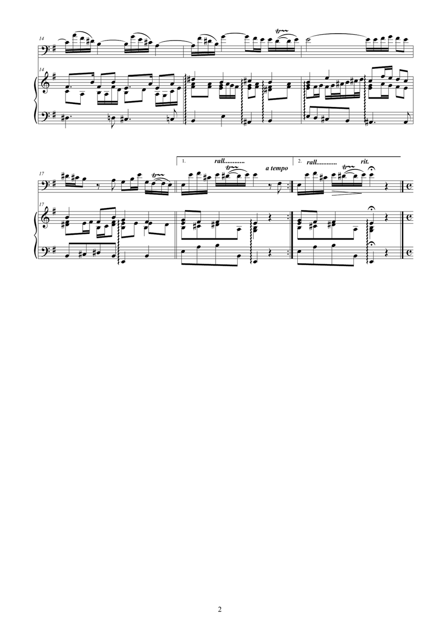 Vivaldi - Cello Sonata No.5 in E minor Op.14 RV 40 for Cello and Cembalo (or Piano) String Duet scores gallery preview page 2