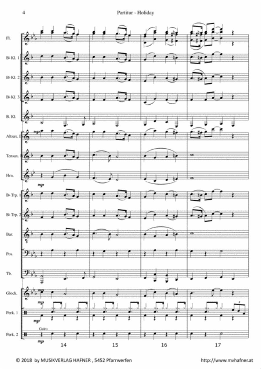 Holiday - A nice vacation day Marching Band scores gallery preview page 6