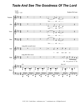 Taste And See The Goodness Of The Lord (Solo and SATB)