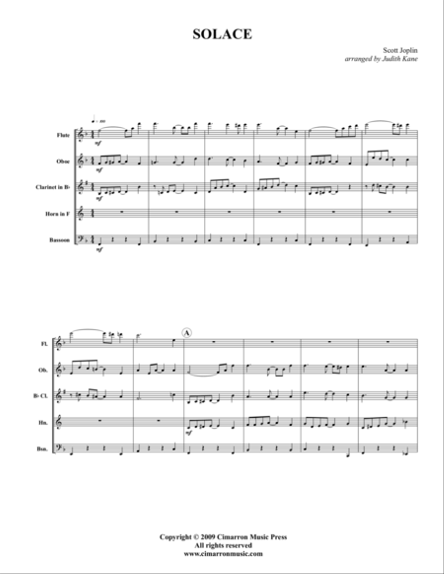 Solace Woodwind Quintet scores gallery preview page 1
