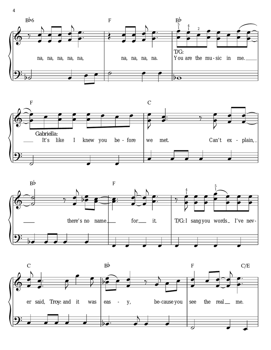 You Are The Music In Me (from High School Musical 2) Easy Piano scores gallery preview page 4