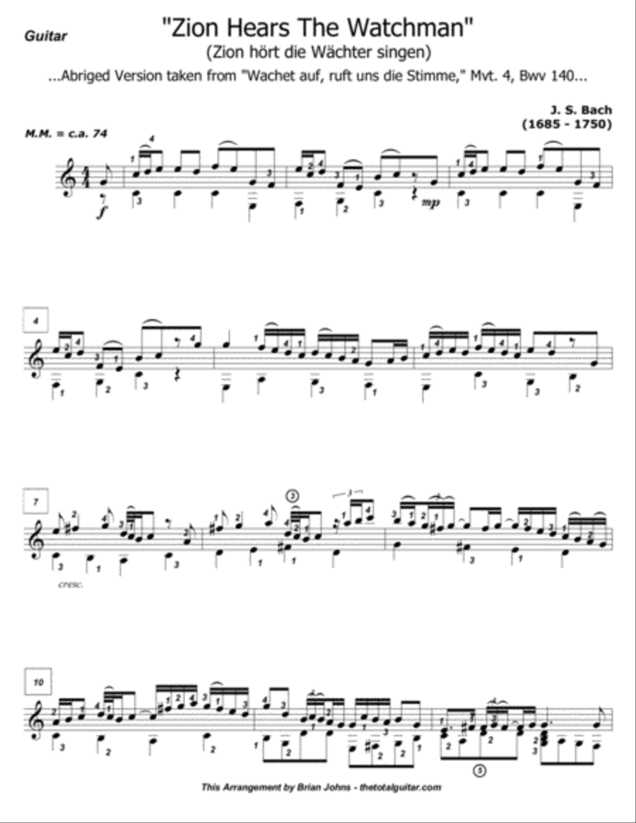 Main Theme Adapted from Movement 4 of the Chorale 