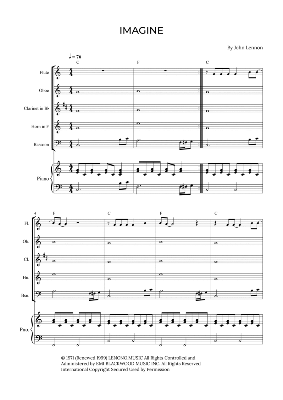 Imagine Woodwind Quintet scores gallery preview page 1