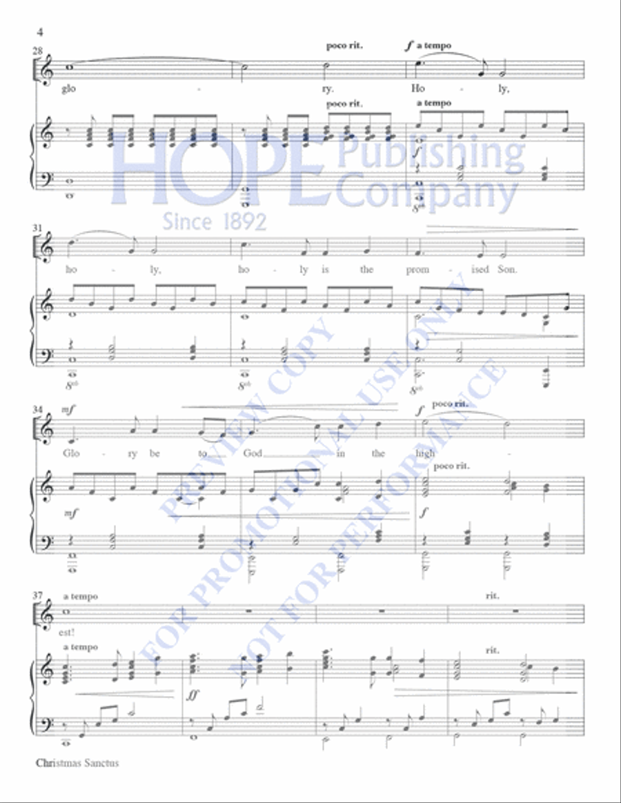 Christmas Sanctus Choir scores gallery preview page 4