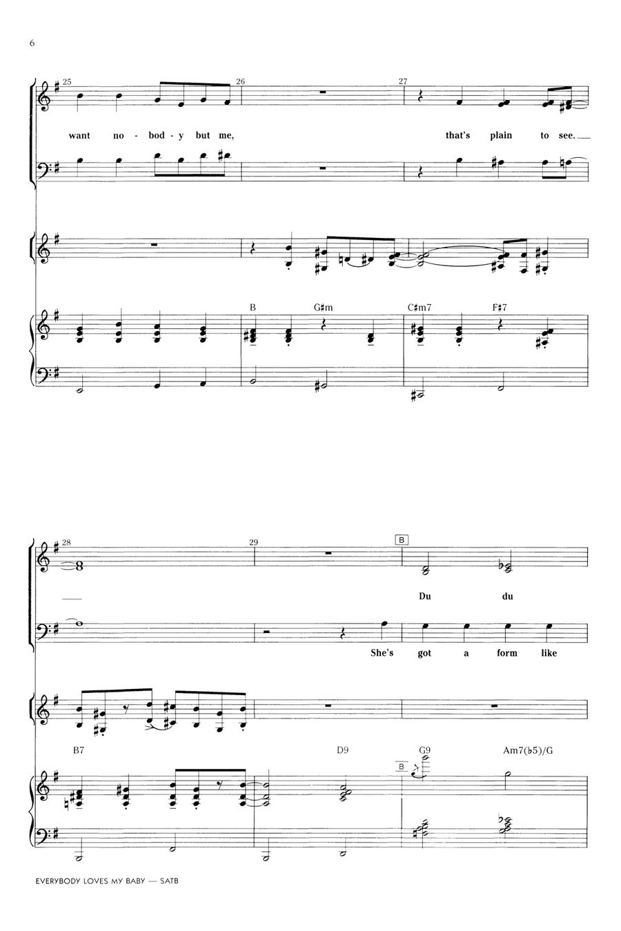 Everybody Loves My Baby (But My Baby Don't Love Nobody But Me) 4-Part scores gallery preview page 5