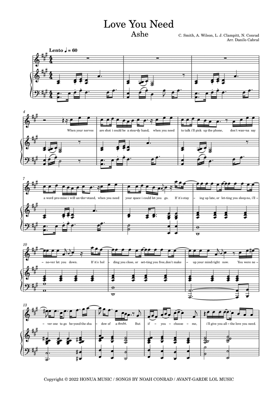 Love You Need Love You Need Voice scores gallery preview page 1