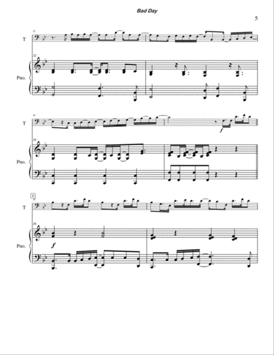 Bad Day Brass Duet scores gallery preview page 5