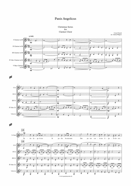 "Panis Angelicus" Clarinet Choir (Optional With Choir) arr. Adrian Wagner image number null