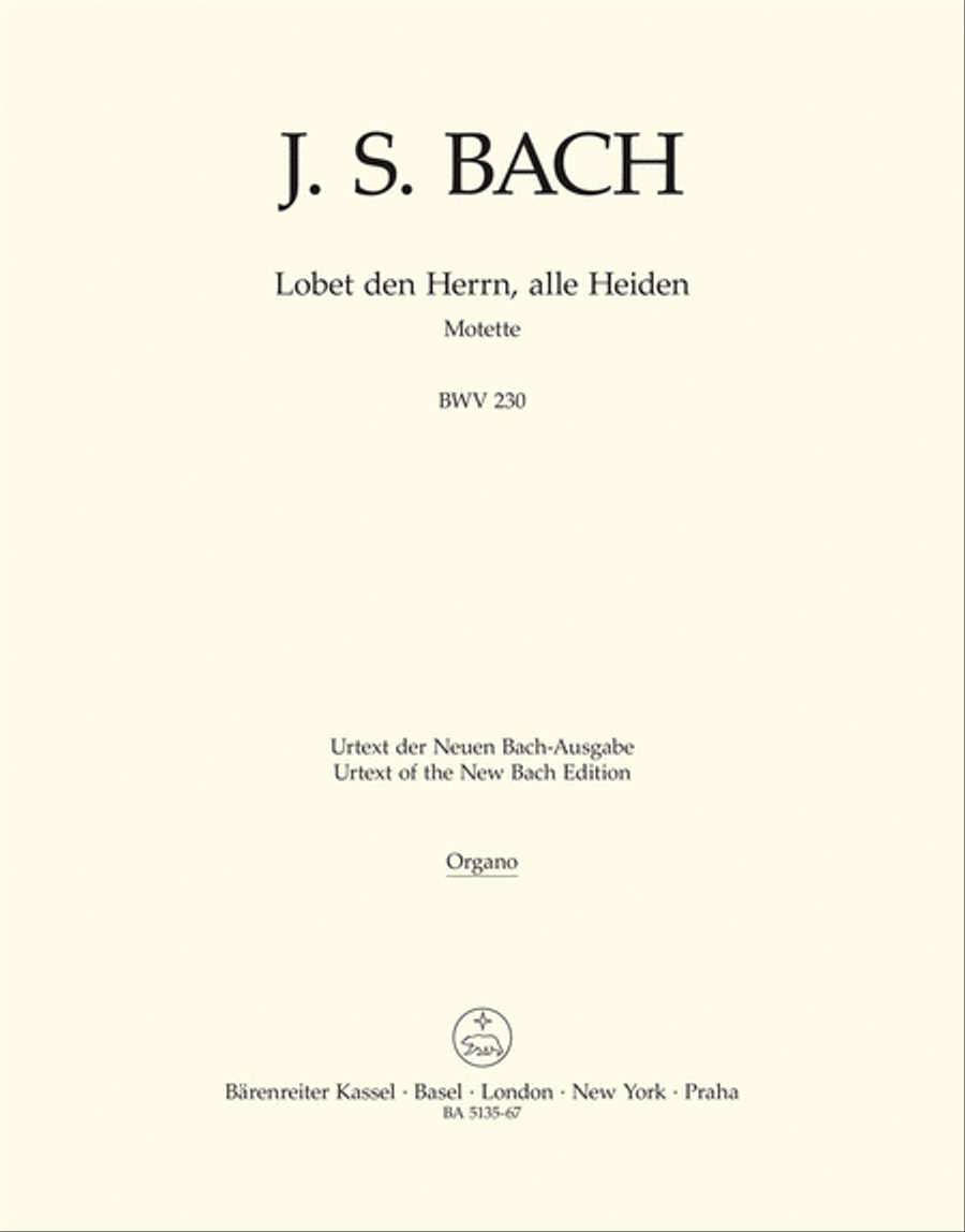 Lobet den Herrn, alle Heiden, BWV 230 Organ scores gallery preview page 1