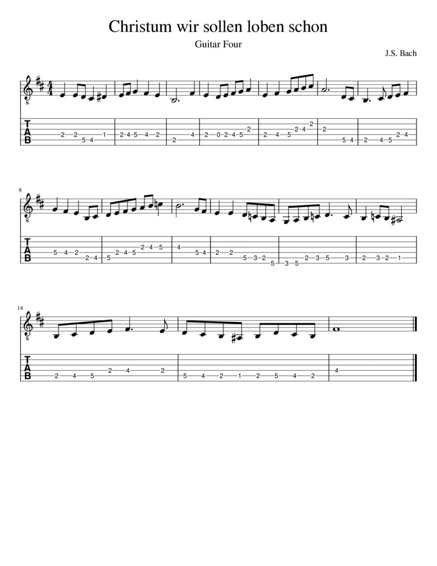 Christum wir sollen loben schon Classical Guitar scores gallery preview page 1