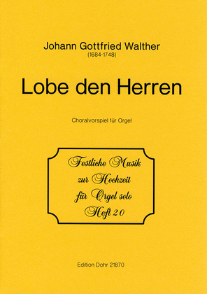 Lobe den Herren -Choralvorspiel für Orgel-