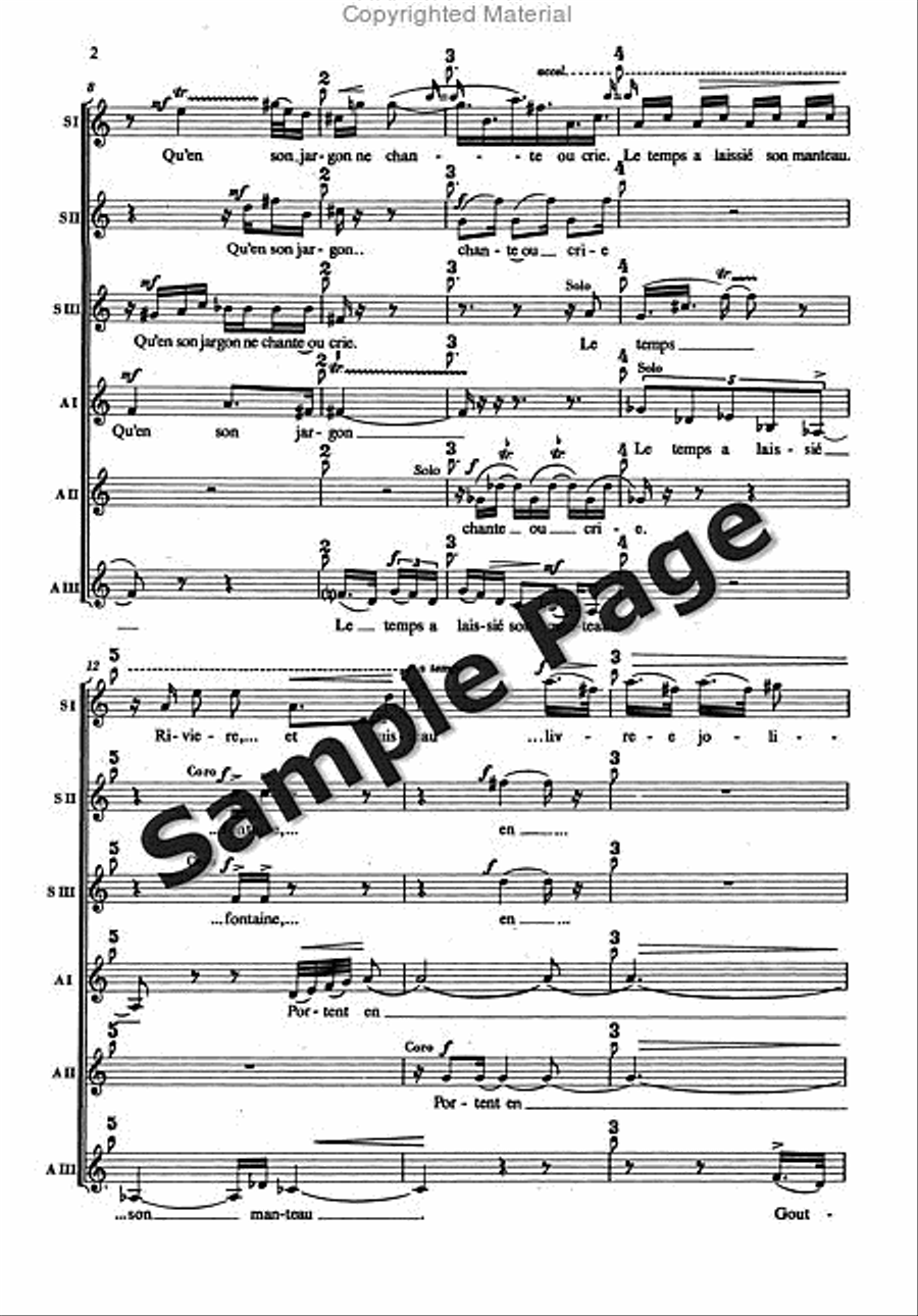Killmayer Le Temps A Laissie Son Manteau Women's Choir scores gallery preview page 3