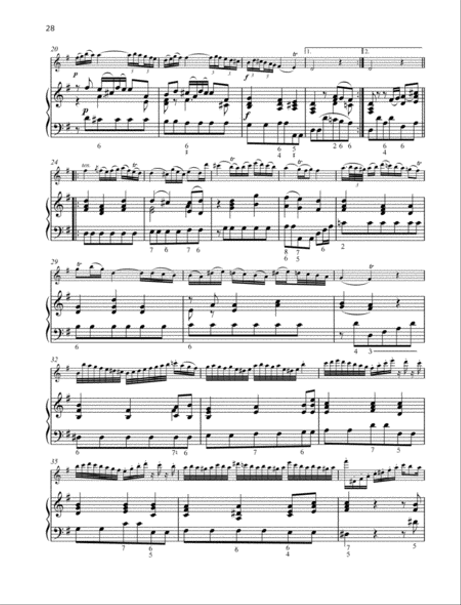 Hamburger Sonate G major Flute Solo scores gallery preview page 2