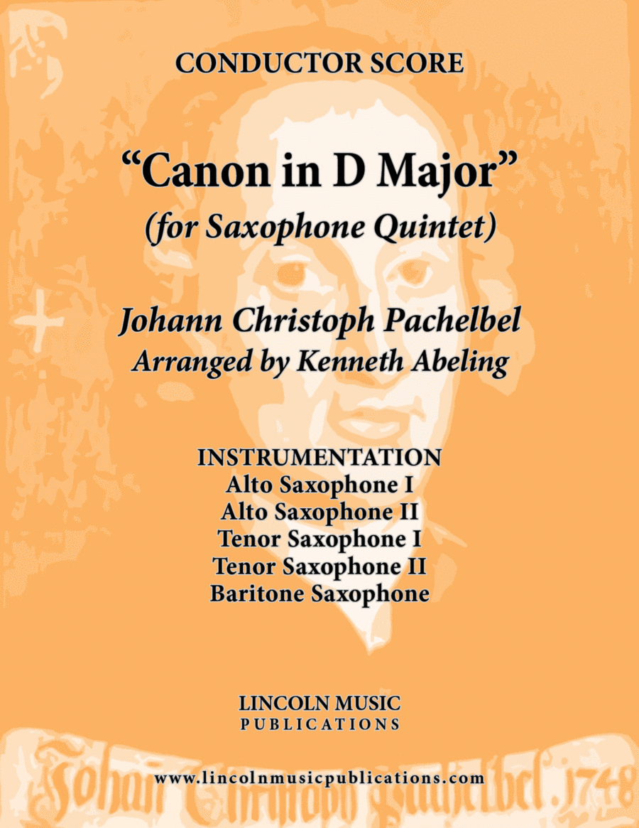 Pachelbel - Canon in D Major (for Saxophone Quintet AATTB) Saxophone Quintet scores gallery preview page 1