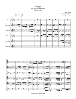 Allegro (from "Sonata for Trumpet") (Bb) (Violin Sextet)