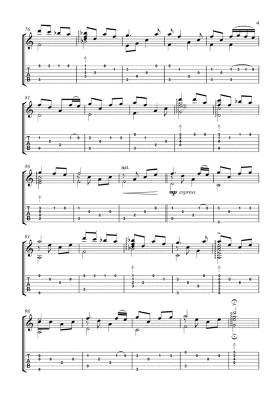 Light of Hope Guitar Tablature scores gallery preview page 5