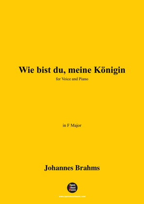 Book cover for Brahms-Wie bist du,Meine Königin in F Major,for voice and piano