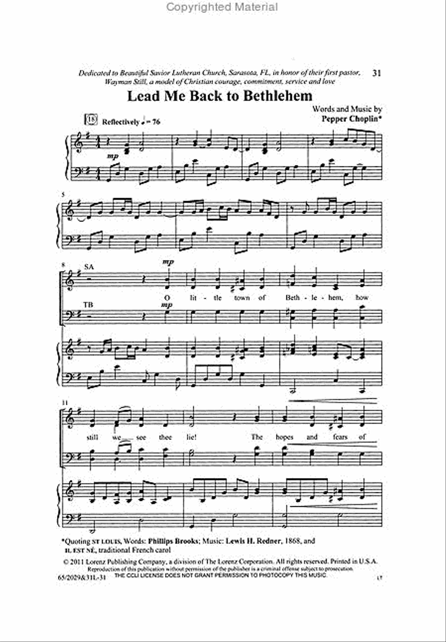 Lead Me Back to Bethlehem - SATB Score with CD 4-Part scores gallery preview page 4