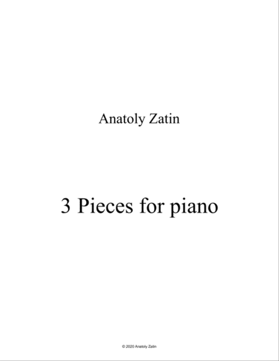 Three pieces for piano Piano Solo scores gallery preview page 1