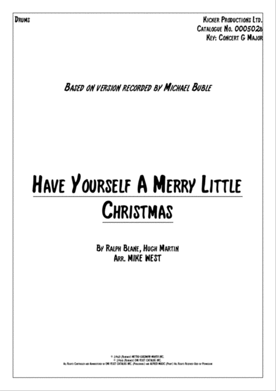 Have Yourself A Merry Little Christmas Drum Set scores gallery preview page 1